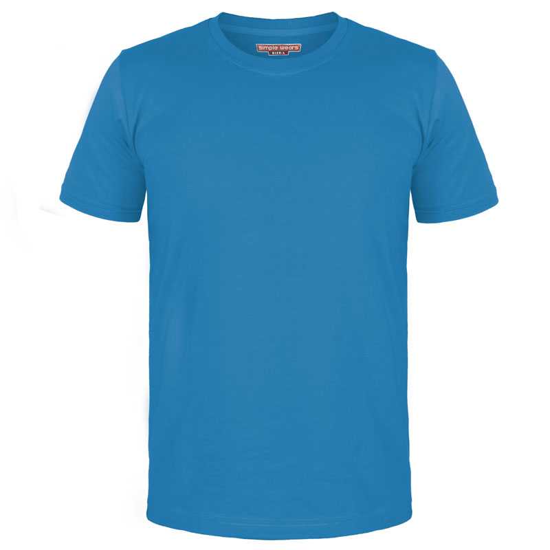 تیشرت آستین کوتاه سوپر نخ پنبه مردانه و زنانه رنگ آبی ایتالیایی